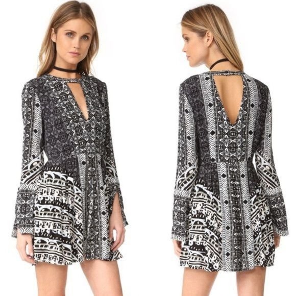 Free People Dresses & Skirts - Free People Tegan Border Print Mini Dress 10